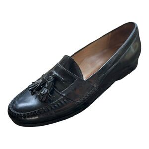 Cole Haan Black Leather Tassled Loafers Size 11 Men's Shoes